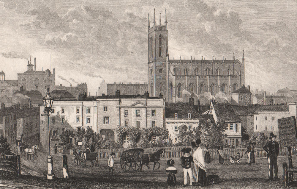 Holy Trinity Church, Margate, from Austin's RoKent. Bombed 1943. SHEPHERD  1829